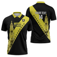 Cradle Of Dominican Republic Football Custom Zipper Polo Shirt Go Moca Diagonal Style - Wonder Print Shop