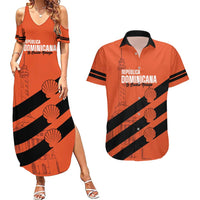 Cibao Dominican Republic Football Custom Couples Matching Summer Maxi Dress and Hawaiian Shirt Vamos La Bestia Naranja - Wonder Print Shop