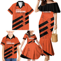 Cibao Dominican Republic Football Custom Family Matching Mermaid Dress and Hawaiian Shirt Vamos La Bestia Naranja - Wonder Print Shop