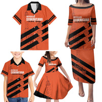 Cibao Dominican Republic Football Custom Family Matching Puletasi and Hawaiian Shirt Vamos La Bestia Naranja - Wonder Print Shop