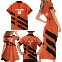 Cibao Dominican Republic Football Custom Family Matching Short Sleeve Bodycon Dress and Hawaiian Shirt Vamos La Bestia Naranja - Wonder Print Shop
