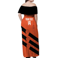 Cibao Dominican Republic Football Custom Off Shoulder Maxi Dress Vamos La Bestia Naranja - Wonder Print Shop