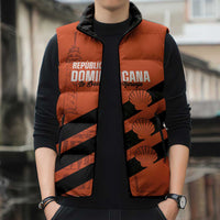 Cibao Dominican Republic Football Custom Sleeveless Puffer Jacket Vamos La Bestia Naranja - Wonder Print Shop
