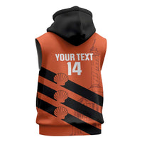 Cibao Dominican Republic Football Custom Sleeveless Zip Hoodie Vamos La Bestia Naranja - Wonder Print Shop