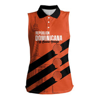 Cibao Dominican Republic Football Custom Women Sleeveless Polo Shirt Vamos La Bestia Naranja - Wonder Print Shop
