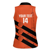 Cibao Dominican Republic Football Custom Women Sleeveless Polo Shirt Vamos La Bestia Naranja - Wonder Print Shop