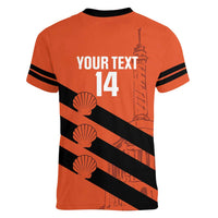 Cibao Dominican Republic Football Custom Women V-Neck T-Shirt Vamos La Bestia Naranja - Wonder Print Shop