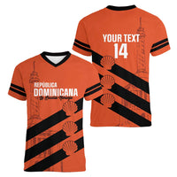 Cibao Dominican Republic Football Custom Women V-Neck T-Shirt Vamos La Bestia Naranja - Wonder Print Shop