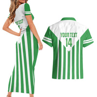 Weymouth Barbados Football Custom Couples Matching Short Sleeve Bodycon Dress and Hawaiian Shirt Come On Wales - Wonder Print Shop