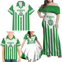 Weymouth Barbados Football Custom Family Matching Off Shoulder Maxi Dress and Hawaiian Shirt Come On Wales - Wonder Print Shop