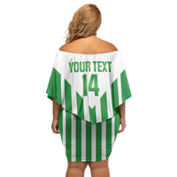 Weymouth Barbados Football Custom Family Matching Off Shoulder Short Dress and Hawaiian Shirt Come On Wales - Wonder Print Shop