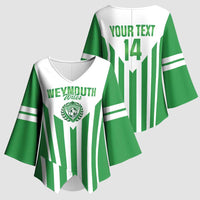 Weymouth Barbados Football Custom Kimono Sleeve Blouse Come On Wales - Wonder Print Shop