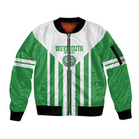 Weymouth Barbados Football Custom Sleeve Zip Bomber Jacket Come On Wales - Wonder Print Shop