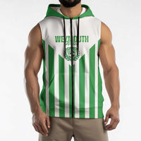 Weymouth Barbados Football Custom Sleeveless Zip Hoodie Come On Wales - Wonder Print Shop