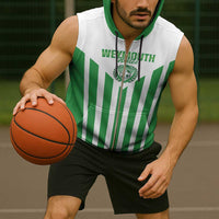 Weymouth Barbados Football Custom Sleeveless Zip Hoodie Come On Wales - Wonder Print Shop