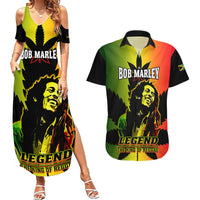 Jamaica Legend Bob Couples Matching Summer Maxi Dress and Hawaiian Shirt The King Of Reggae - Wonder Print Shop