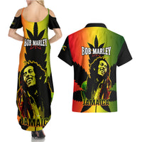 Jamaica Legend Bob Couples Matching Summer Maxi Dress and Hawaiian Shirt The King Of Reggae - Wonder Print Shop
