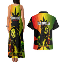 Jamaica Legend Bob Couples Matching Tank Maxi Dress and Hawaiian Shirt The King Of Reggae - Wonder Print Shop