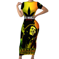 Jamaica Legend Bob Family Matching Short Sleeve Bodycon Dress and Hawaiian Shirt The King Of Reggae - Wonder Print Shop