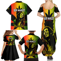 Jamaica Legend Bob Family Matching Summer Maxi Dress and Hawaiian Shirt The King Of Reggae - Wonder Print Shop