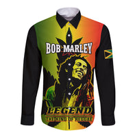 Jamaica Legend Bob Long Sleeve Button Shirt The King Of Reggae - Wonder Print Shop