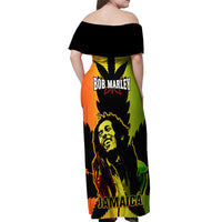 Jamaica Legend Bob Off Shoulder Maxi Dress The King Of Reggae - Wonder Print Shop