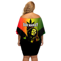 Jamaica Legend Bob Off Shoulder Short Dress The King Of Reggae - Wonder Print Shop