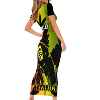 Jamaica Legend Bob Short Sleeve Bodycon Dress The King Of Reggae - Wonder Print Shop