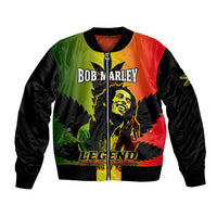 Jamaica Legend Bob Sleeve Zip Bomber Jacket The King Of Reggae - Wonder Print Shop
