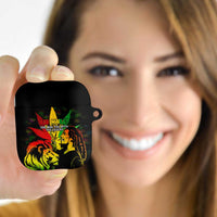 Jamaica Legend Bob AirPods Case Lion With Cannabis Leaf Pattern - Wonder Print Shop
