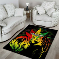Jamaica Legend Bob Area Rug Lion With Cannabis Leaf Pattern - Wonder Print Shop
