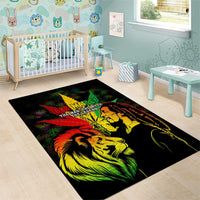 Jamaica Legend Bob Area Rug Lion With Cannabis Leaf Pattern - Wonder Print Shop