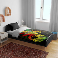 Jamaica Legend Bob Bedding Set Lion With Cannabis Leaf Pattern - Wonder Print Shop