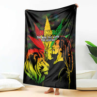 Jamaica Legend Bob Blanket Lion With Cannabis Leaf Pattern - Wonder Print Shop