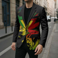 Jamaica Legend Bob Blazer Lion With Cannabis Leaf Pattern - Wonder Print Shop