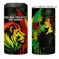 Jamaica Legend Bob 4 in 1 Can Cooler Tumbler Lion With Cannabis Leaf Pattern - Wonder Print Shop
