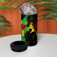 Jamaica Legend Bob 4 in 1 Can Cooler Tumbler Lion With Cannabis Leaf Pattern - Wonder Print Shop