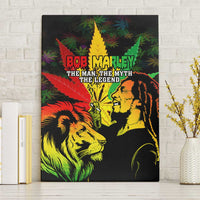 Jamaica Legend Bob Canvas Wall Art Lion With Cannabis Leaf Pattern - Wonder Print Shop