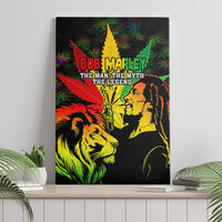 Jamaica Legend Bob Canvas Wall Art Lion With Cannabis Leaf Pattern - Wonder Print Shop