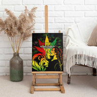 Jamaica Legend Bob Canvas Wall Art Lion With Cannabis Leaf Pattern - Wonder Print Shop