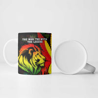 Jamaica Legend Bob Ceramic Mug Lion With Cannabis Leaf Pattern - Wonder Print Shop