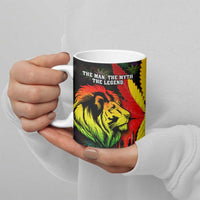 Jamaica Legend Bob Ceramic Mug Lion With Cannabis Leaf Pattern - Wonder Print Shop