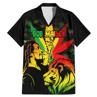 Jamaica Legend Bob Family Matching Mermaid Dress and Hawaiian Shirt Lion With Cannabis Leaf Pattern LT14