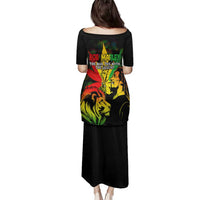 Jamaica Legend Bob Family Matching Puletasi Dress and Hawaiian Shirt Lion With Cannabis Leaf Pattern LT14