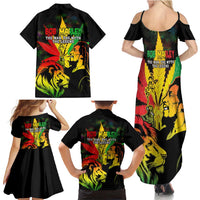 Jamaica Legend Bob Family Matching Summer Maxi Dress and Hawaiian Shirt Lion With Cannabis Leaf Pattern LT14