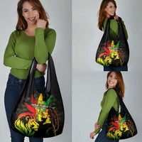 Jamaica Legend Bob Grocery Bag Lion With Cannabis Leaf Pattern - Wonder Print Shop