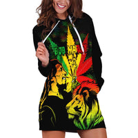 Jamaica Legend Bob Hoodie Dress Lion With Cannabis Leaf Pattern LT14