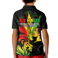 Jamaica Legend Bob Kid Polo Shirt Lion With Cannabis Leaf Pattern LT14
