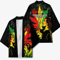 Jamaica Legend Bob Kimono Lion With Cannabis Leaf Pattern - Wonder Print Shop