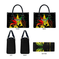 Jamaica Legend Bob Leather Bag Lion With Cannabis Leaf Pattern - Wonder Print Shop